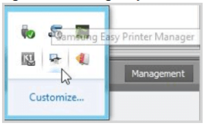 Samsung Easy Printer Manager selection